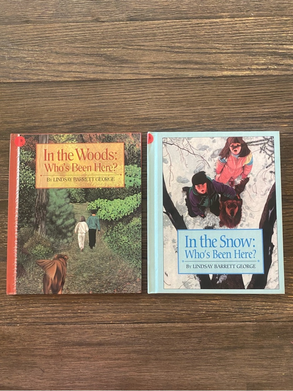 Vintage 2 Book Bundle In the Woods / Snow Who's Been Here Lindsay B George